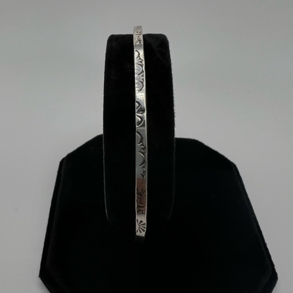 Vintage Navajo Sterling Silver Cuff Bracelet Melissa Yazzie 1980s